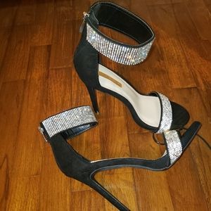 Black bedazzled heeled Shoes
